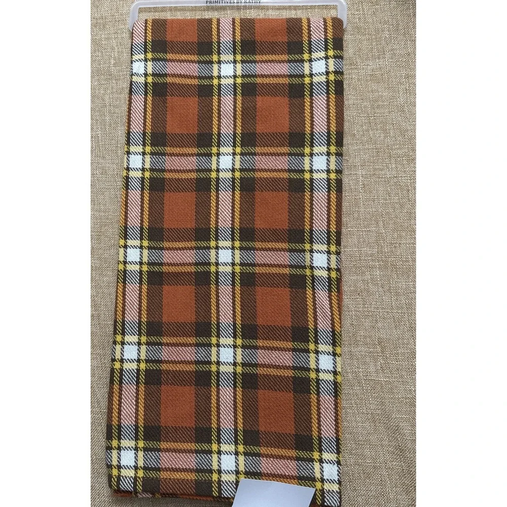 Primitives By Kathy Tea Towel Fall Plaid Dish Cloth Cotton NOS